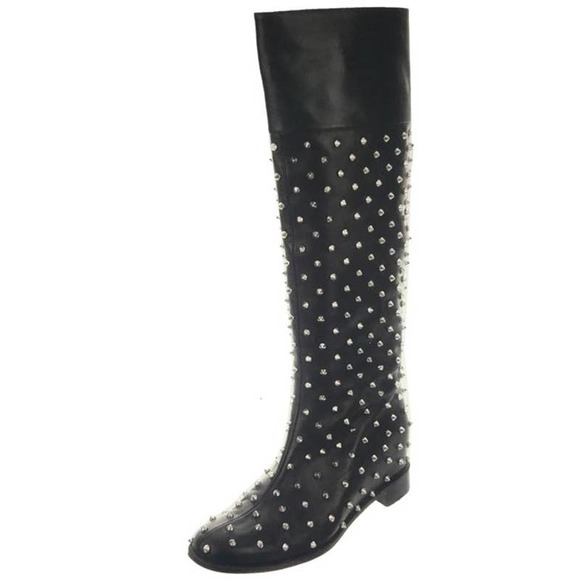 Christian Louboutin Shoes - Christian Louboutin Menefee Studded Boots Womens Size 38.5 Black Knee Length